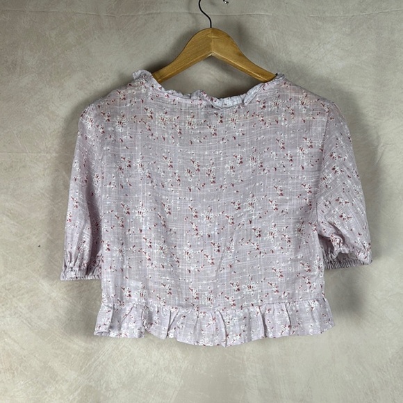 Sabo Skirt Puff Sleeve Top Medium Pink Floral Cottagecore Boho Prairie Ruffles - Picture 6 of 11